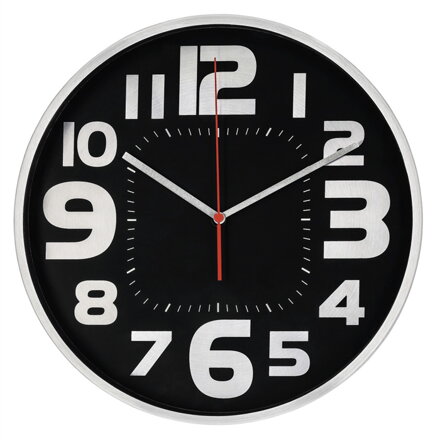 Hama Emotion, nástenné hodiny, priemer 30 cm, tichý chod, kefovaný hliník (obruba/číslice)