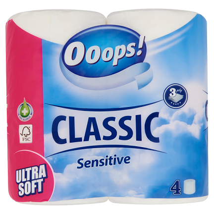 Toaletný papier Ooops! 4ks/3vrs. sensit