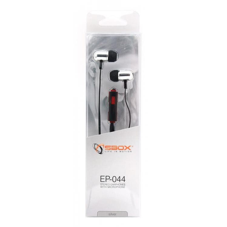 SBOX EP-044S, Slúchadlá do uší s mikrofónom Silver