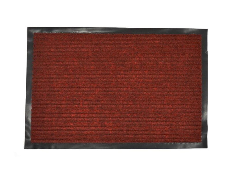 Rohož 40x60 cm guma+textil bordová pruhovaná s gumeným okrajom WW