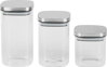 Nádoba MagicHome, sada 3 ks, 800/1100/1500 ml, sklenená, s nerezovým uzáverom