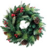 Veniec MagicHome Vianoce, Berry, prírodný, s čečinou a šiškami, 45 cm Veniec MagicHome Vianoce, Berry, prírodný, s čečinou a šiškami, 45 cm