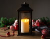 Lampáš MagicHome Vianoce, LED teplá biela, 3xAAA, plast, hnedo-medený, 14x14x33 cm, pohyblivý plameň
