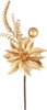 Vetvička MagicHome Vianoce, s kvetom poinsettia, zlatá, 24 cm Vetvička MagicHome Vianoce, s kvetom poinsettia, zlatá, 24 cm