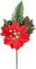 Vetvička MagicHome Vianoce, s kvetom poinsettia, červená, 18 cm Vetvička MagicHome Vianoce, s kvetom poinsettia, červená, 18 cm