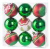 Gule MagicHome Vianoce, 9 ks, červeno - zelené, s dekoráciou, na vianočný stromček, 6 cm Gule MagicHome Vianoce, 9 ks, červeno - zelené, s dekoráciou, na vianočný stromček, 6 cm