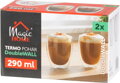 Pohár MagicHome Cappuccino na kávu/čaj, termo s dvojitou stenou, 290 ml, bal. 2 ks
