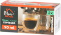 Pohár MagicHome Espresso na kávu/čaj, termo s dvojitou stenou, 90 ml, bal. 2 ks