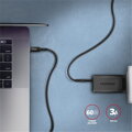 AXAGON BUCM-CM20AB, HQ kábel USB-C   USB-C, 2m, USB 2.0, PD 60W 3A, ALU, oplet, čierny
