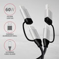 AXAGON BUCMM-CAM10, 4in1 kábel USB-C/Micro USB <-> USB-C/USB-A, 1m, 3A, PD 60W