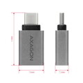 AXAGON RUCM-AFA, USB 3.1 Type-C Male -> Type-A Female ALU redukcia