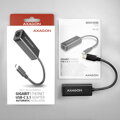 AXAGON ADE-SRC, USB3.1 Type-C - externý Gigabit Ethernet adaptér, auto install