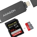 AXAGON CRE-S2C, USB 3.1 Type-C - externá SLIM čítačka 2-slot SD/microSD, podpora UHS-I