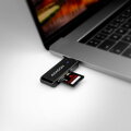 AXAGON CRE-S2C, USB 3.1 Type-C - externá SLIM čítačka 2-slot SD/microSD, podpora UHS-I