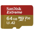 SanDisk Extreme micro SDXC 64 GB 160 MB/s A2 C10 V30 UHS-I U3 + Adaptér