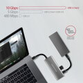 AXAGON HMC-5G2 USB-C 3.2 Gen 2 10 Gbps hub w. HDMI + 2x USB-A + 2x USB-C, PD 60W, 13cm USB-C cable
