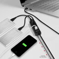 AXAGON HUE-S2BL, 4x USB3.0 CHARGING hub 1.2m kabel, micro USB nap. konektor