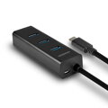 AXAGON HUE-S2C, Type-C 4x USB3.0 CHARGING hub, microUSB nap. konektor