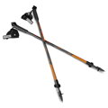 Spokey RIFT Karbónové palice Nordic Walking 2-dielne, Easy click glove systém, šedo-oranžové