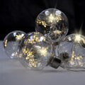 Solight 1v228 sada LED vianočných gulí s hviezdami, veľ. 8cm, 6ks, 30LED, časovač, tester, 3xAA
