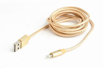 GEMBIRD Kábel CABLEXPERT USB 2.0 Lightning nabíjací a synchronizačný kábel, opletený, 1,8m, zlatý, blister