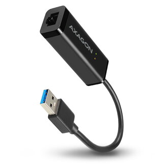 AXAGON ADE-SR, USB3.0 Type-A - externý Gigabit Ethernet adaptér, auto install