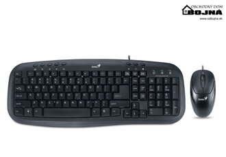 Klávesnica GENIUS KM-210, multimediálna klávesnica s myšou, USB, CZ + SK layout, čierna