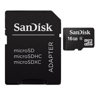 SanDisk microSDHC Card Photo 16 GB + Adapter