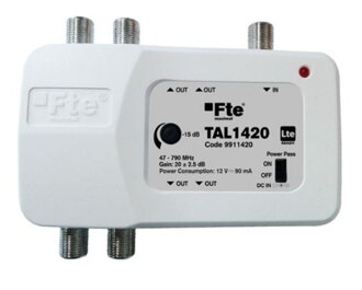 FTE linkový zosilňovač TAL 1420 s LTE filtrom a reguláciou zisku, 2x výstup