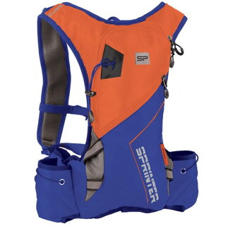 SPRINTER Športový, cyklistický a bežecký ruksak 5 l, oranžovo/modrý, vodeodolný