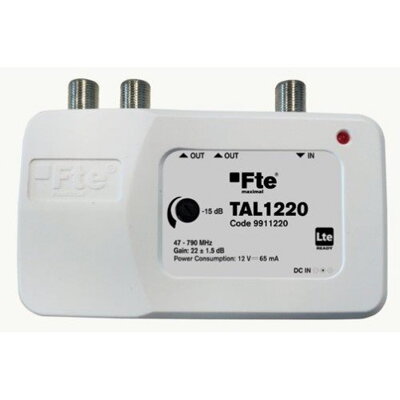 FTE linkový zosilňovač TAL 1220 / TAL 1220 s LTE filtrom a reguláciou zisku, 2x výstup