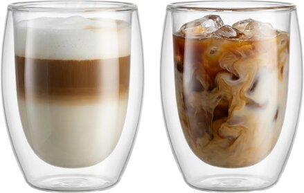 Pohár MagicHome Latte Macchiato na kávu/čaj, termo s dvojitou stenou, 380 ml, bal. 2 ks