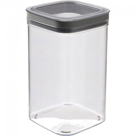 Dóza Curver® DRY CUBE, 1800 ml, transparentná/sivá, 118x118x197 mm