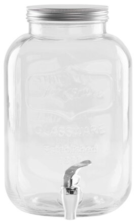 Nádoba MagicHome, džbán na vodu s kohútikom, sklenený, 5000 ml
