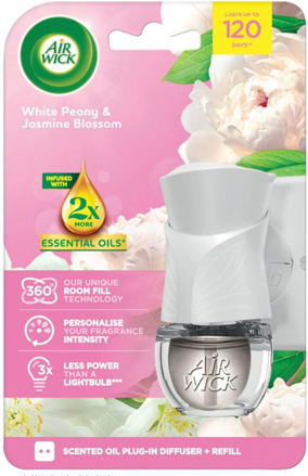 AIR WICK Electric osviežovač 19ml komplet Biela pivonka a Jasmínový kvet