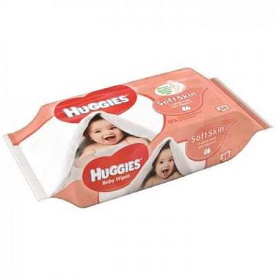 Huggies Soft Skin Singl detské vlhčené utierky, 56 ks