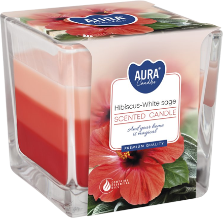 Sviečka sklenená 170g hibiscus&white sage
