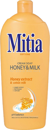 MITIA tekuté mydlo náplň 1L Honey & Milk