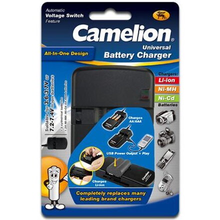 CAMELION Univerzálna nabíjačka batérií LBC-312 (AAA, AA, Li-ion, USB) 20000312