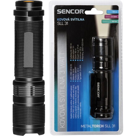SLL 31 svietidlo ALU 3WATT 3xAAA SENCOR