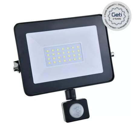 LED reflektor GETI GLF30P 30W s PIR čidlom