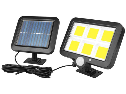 Vonkajšie solárne LED osvetlenie LTC LXLA318 s oddeleným solárnym panelom, 120x LED