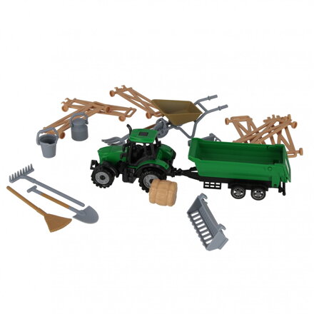 Traktor s prívesom a príslušenstvom