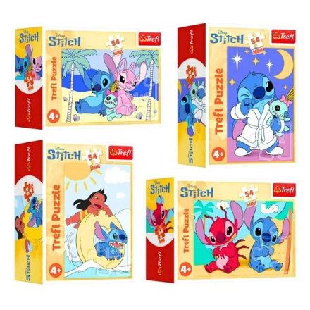 Minipuzzle Lilo & Stitch 54 dielikov - 4 druhy