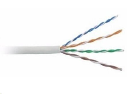 UTP kábel LYNX, Cat5E, drôt, PVC, Dca, šedý, 100m