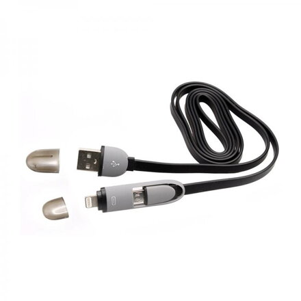 SBOX USB 2IN1W Prepojovací kábel USB 2.0/Lightning, micro USB 1m Black