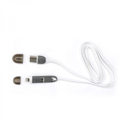SBOX USB 2IN1W Prepojovací kábel USB 2.0/Lightning, micro USB 1m White