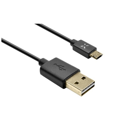 Obojstranný USB dátový kábel FIXED TO micro USB s konektorom microUSB, 1m, čierny