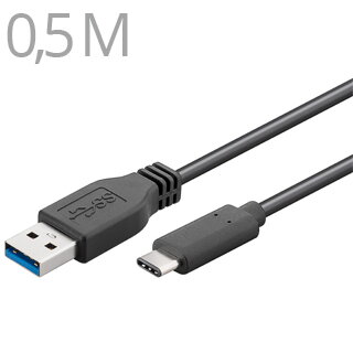 PremiumCord Prepojovací kábel USB3.1 Typ C/male - USB 3.0 konektor A/male, 0.5m KU31CA05BK