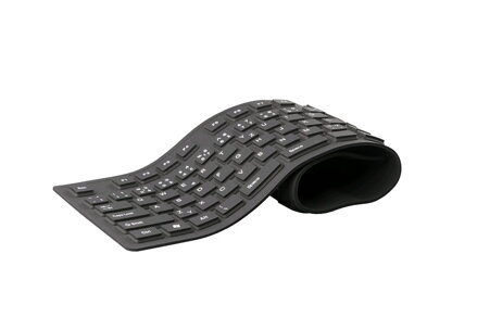 Klávesnica C-TECH FK-01, gélová, flexibilná, čierna, USB, CZ / SK